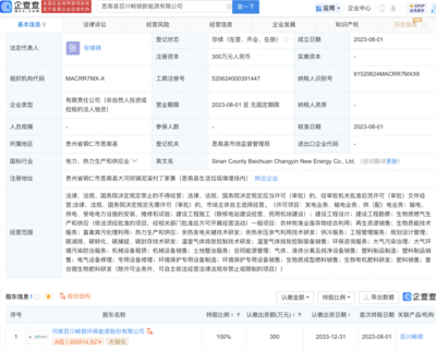 百川暢銀在貴州成立新子公司，拓展生物質(zhì)能與生物有機肥料研發(fā)業(yè)務